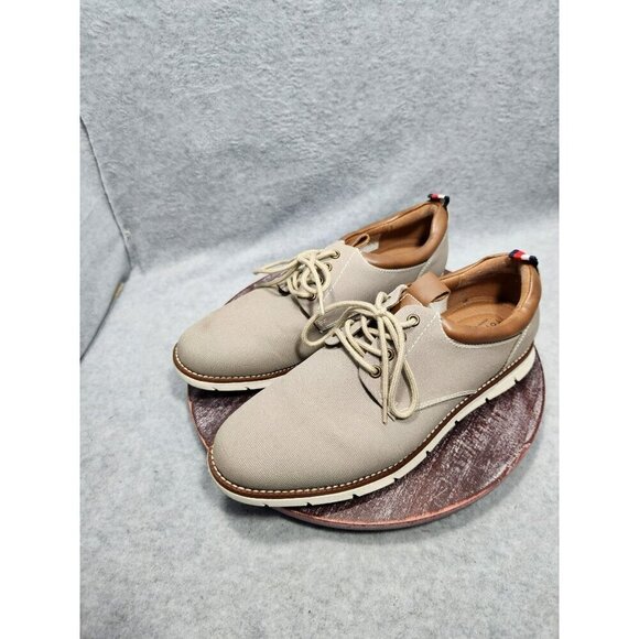 Tommy Hilfiger Mens Tan Canvas & Leather Casual Sneakers - Picture 7 of 10